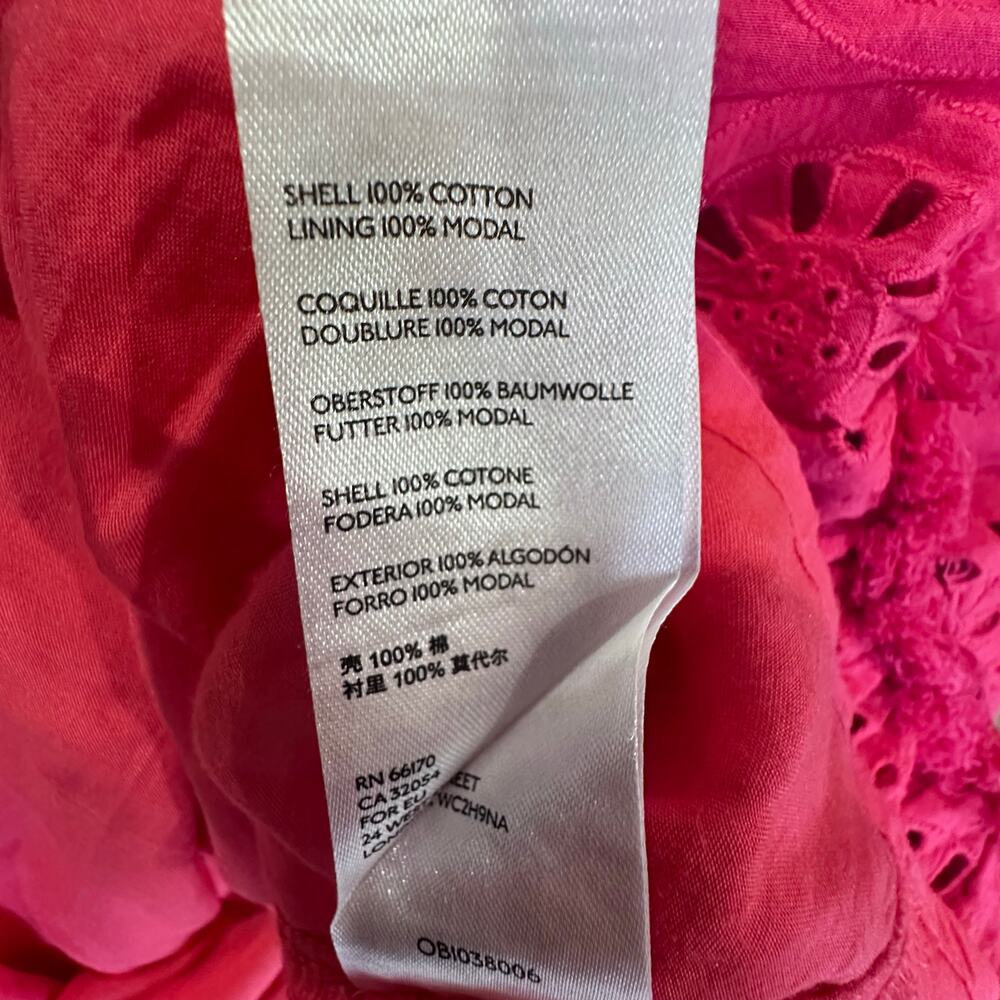 🌸 By Anthropologie Dani Lace Eyelet Pink Drop Waist Dress – Size 6 - Picture 6 of 10